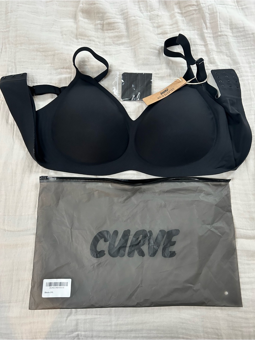 QTY 2 Women's Black Smooth Molded T-Shirt Bra 2 XL